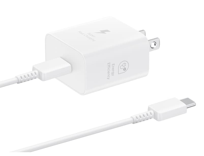 25W PD Power Adapter with USB C Cable, White