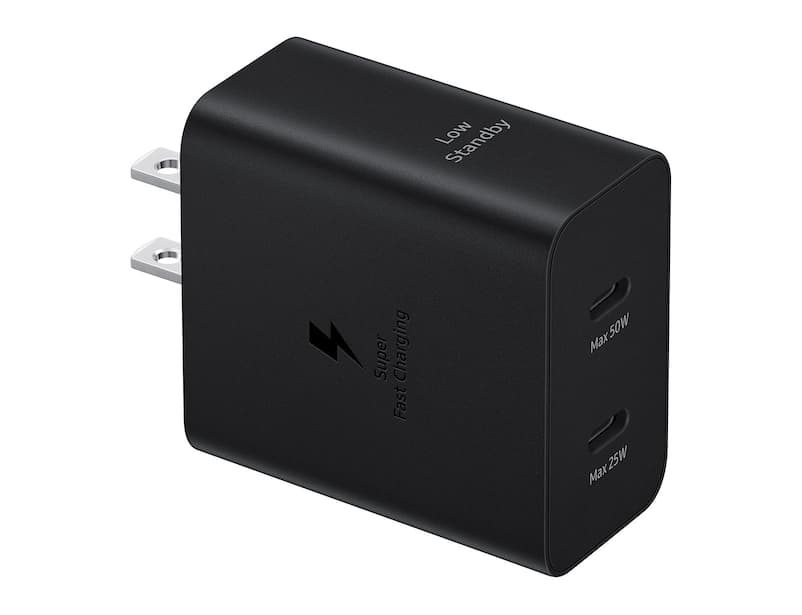 50W PD Duo Power Adapter with 5A USB C Cable, Black