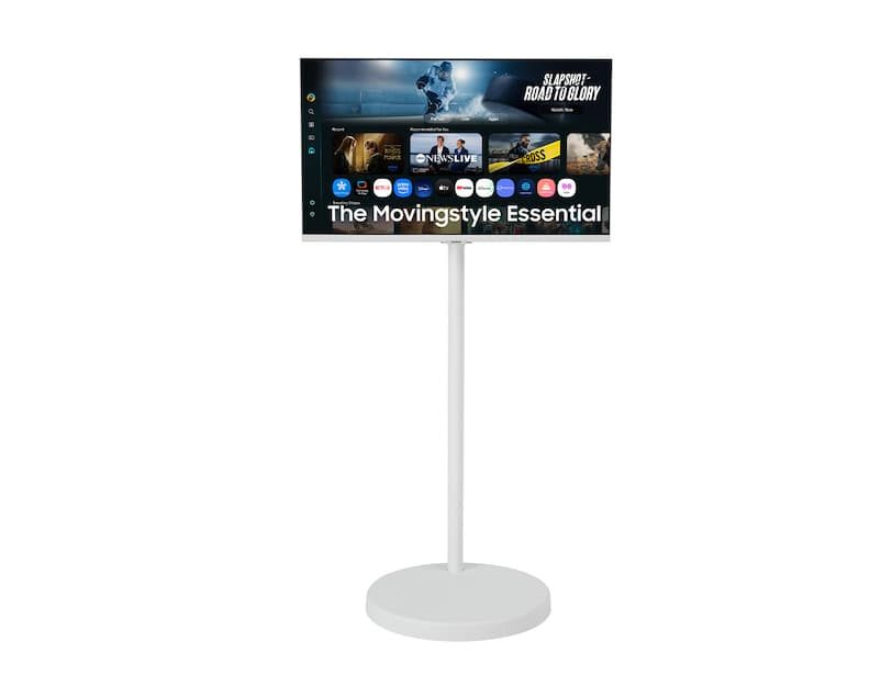 32 Inch The Movingstyle Essential 4K UHD Adjustable Rolling Stand | Smart TV Apps SmartThings